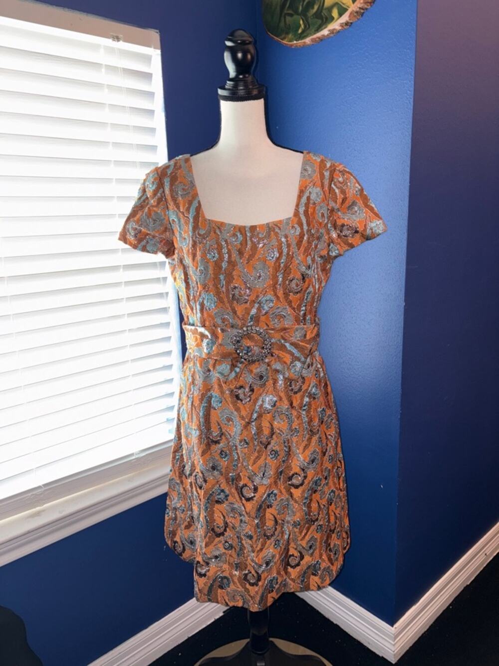 Vintage Battlestein’s Regency Room Brocade Dress